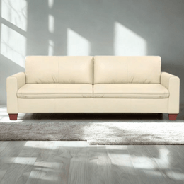 Sofa Blanc 2,30m 3 Lugares Couro Legitimo com USB Perola ambiente